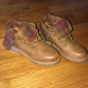 Plaid timberland boots